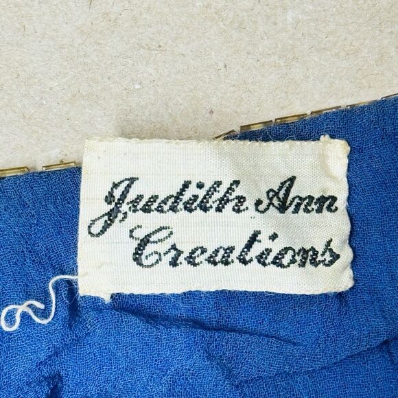 VTG JUDITH ANN Creations Blue Multicolor Sequin Beaded Silk Jacket L Glam Evenin - Picture 7 of 10